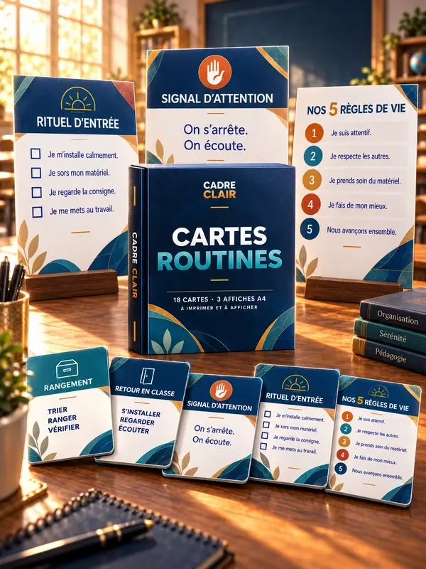 Bonus 2 CADRE CLAIR — Cartes routines à afficher