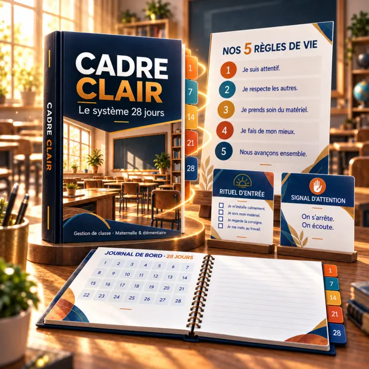 Le pack numérique CADRE CLAIR avec manuel, affiches, cartes et journal de bord